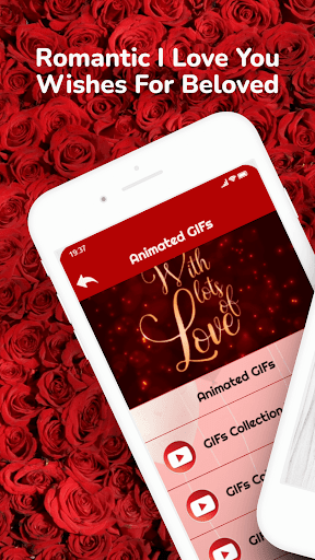Android application Romantic I Love You Cards GIFs screenshort