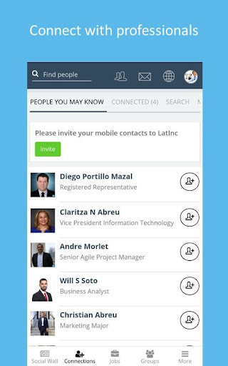 LatInc Professional Network Screen 2