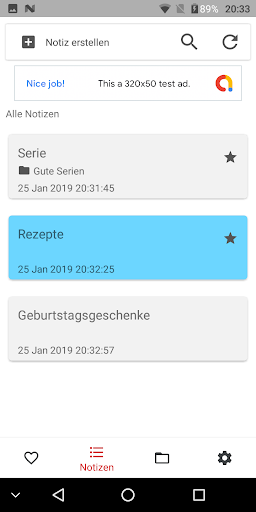 Notizen machen Notizbuch Screen 2