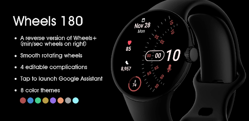 Android application Wheels 180 Digital Watch Face screenshort