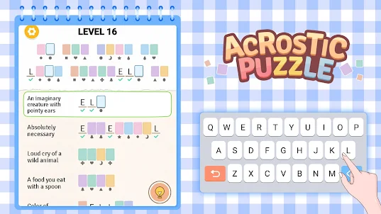 Acrostic Puzzle-クロスワードパズル&ロジック