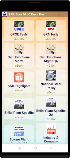 Android application Steel Sector Exams screenshort