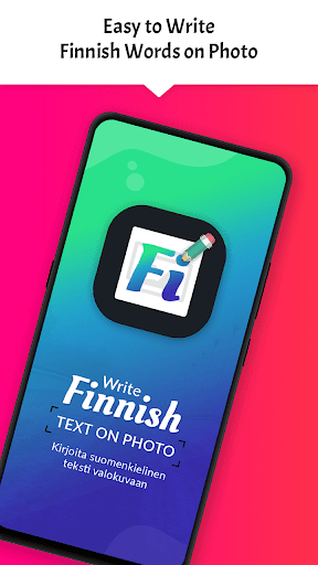 Android application Write Finnish Text on photo screenshort