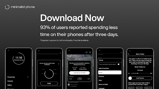 Screenshot of minimalist phone: Screen Time