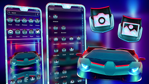 Neon Sports Car Theme Screen 3