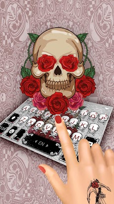 最新版、クールな Tattoo Skull のテーマキーボーのおすすめ画像2