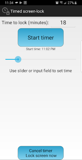 Android application Timed screen-lock screenshort