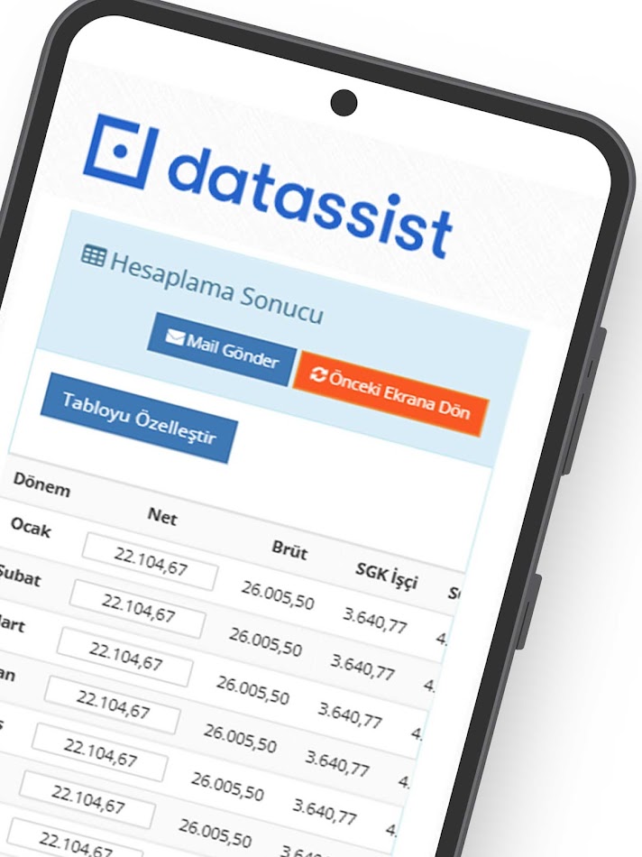 #5. Net Brüt (Android) Ved: Datassist Bordro Servisi