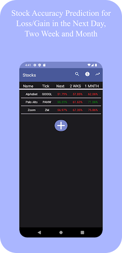 Screenshot of Stocks