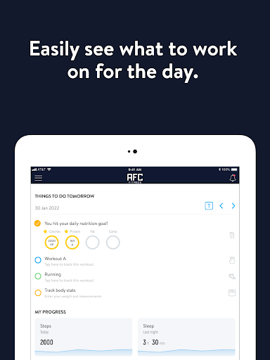 Screenshot of AFC Fitness Mobile