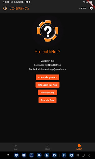Stolen Or Not? Screen 3