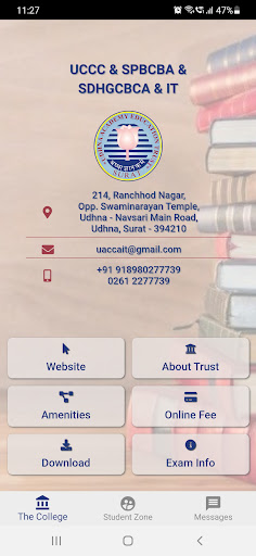Android application Udhna College screenshort