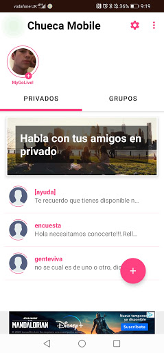 Android application Chueca Chat screenshort