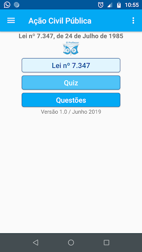 Android application Lei nº 7347 Ação Civil Pública screenshort