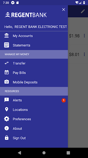 Bank Regent Mobile Screen 3