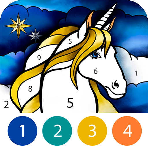 Unicorn Color by Number Book  Icon