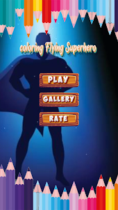 coloring Flying Superhero