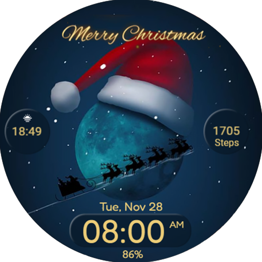 Android application Christmas Watchface Wear Os screenshort