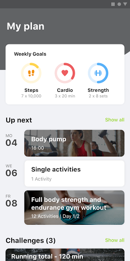 Android application My fit20 screenshort