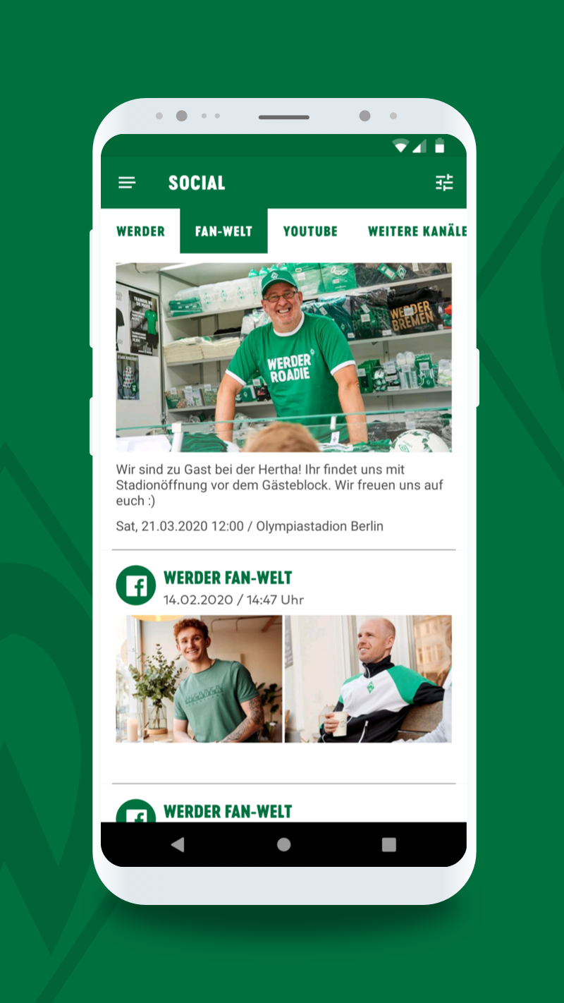 Android application SV Werder Bremen screenshort
