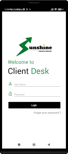 Android application Sunshine Finserv screenshort