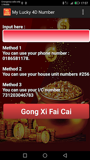 Android application My Lucky 4D Number screenshort