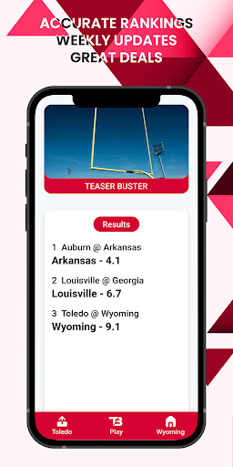 TeaserBuster - NCAAF Predictor Screen 2