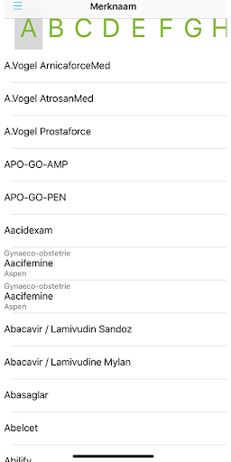Geneesmiddelenrepertorium BCFI Screen 3