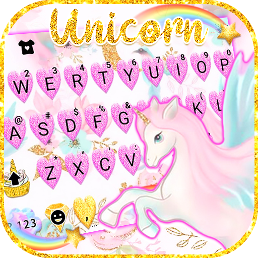 Glitter Unicorn Pink Keyboard Background