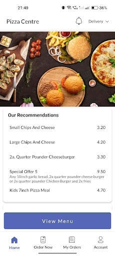 Pizza Centre Screen 2