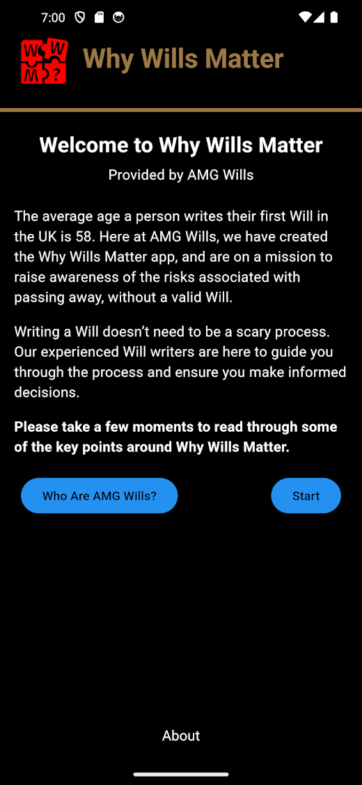 Android application Why Wills Matter screenshot