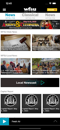 WFSU Public Radio App Screen 2
