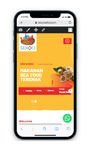 Android application Sekociseafood screenshort