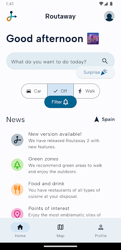 Android application Routaway screenshort