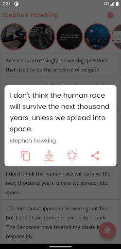 Stephen Hawking and Sayings Screen 2