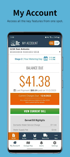 Android application SAWS My Account screenshort