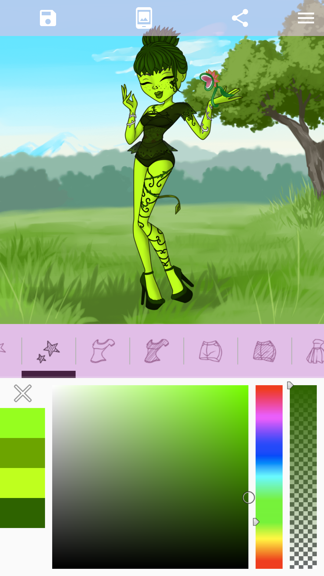 Android application Avatar Maker: Monster Girls screenshort