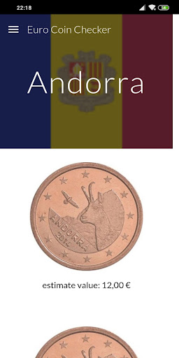 Android application Euro Coin Finder screenshort
