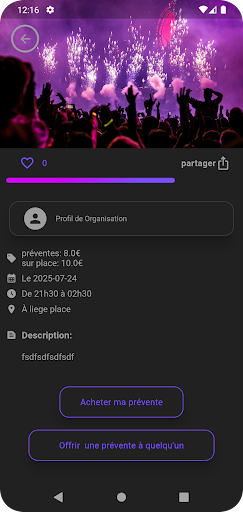 Android application PARTY ! screenshort