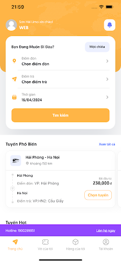 Android application Sơn Hải Limo screenshort