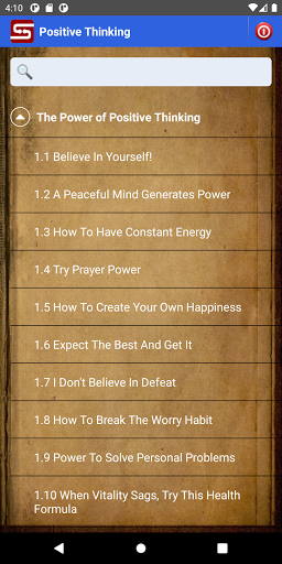Android application Positive Thinking screenshort