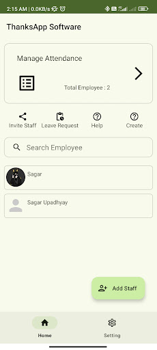 LivLoc : Attendance Management Screen 2