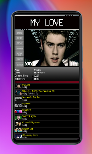 Android application Westlife My Love screenshort