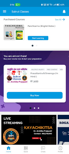 Android application Sukrut Classes screenshort