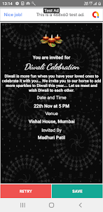 Diwali Invitation Card Marathi