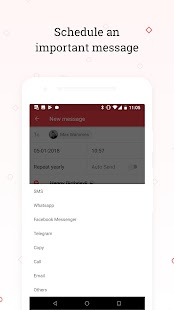 Scheduled — Schedule your text Screenshot