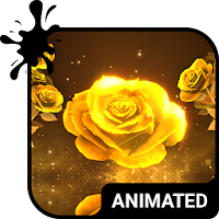 Gold Rose Animated Keyboard + Live Wallpaper