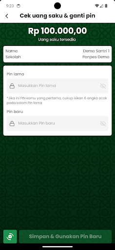Android application E-Siswa Tenant screenshort