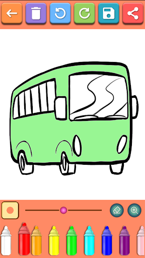 little bus coloring book Screen 2