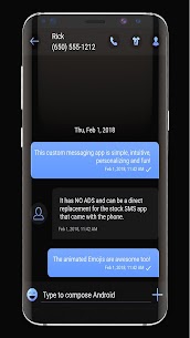 Dark Mode SMS Messenger Theme 1